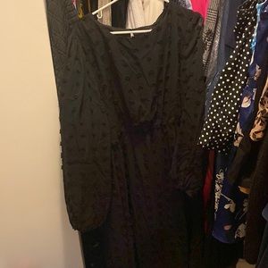 NWT Hanna Nikole Black Long Sleeved Polka Dot Dress Size 18